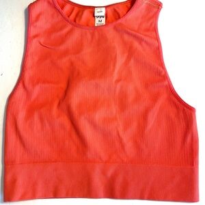 DSG: Coral Ribbed Women's cropped Tank Top M coral